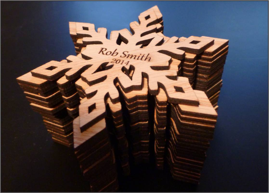 Snow Flake Wood Engraving